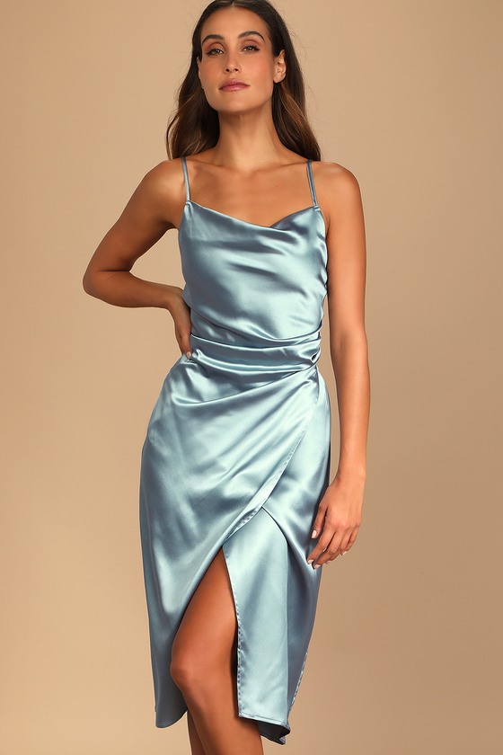 Blue Silk Dress